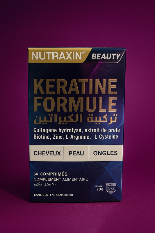 Nutraxin Beauty Keratine Formule – Collagène Hydrolysé & Extrait de Prêle pour Cheveux, Peau & Ongles